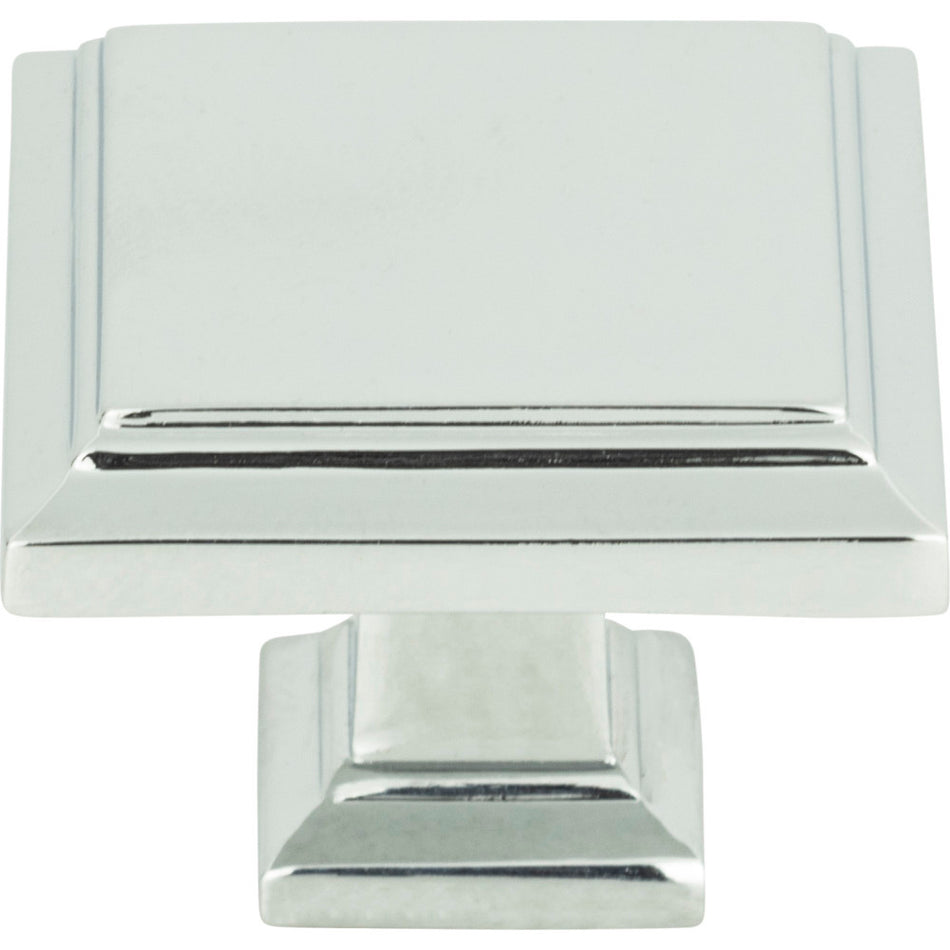 Atlas 289-CH: 1-1/4" Sutton Place Square Cabinet Knob - Polished Chrome