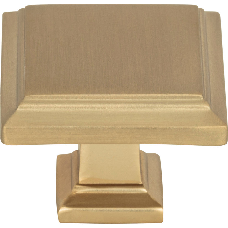 Atlas 289-CM: 1-1/4" Sutton Place Square Cabinet Knob - Champagne