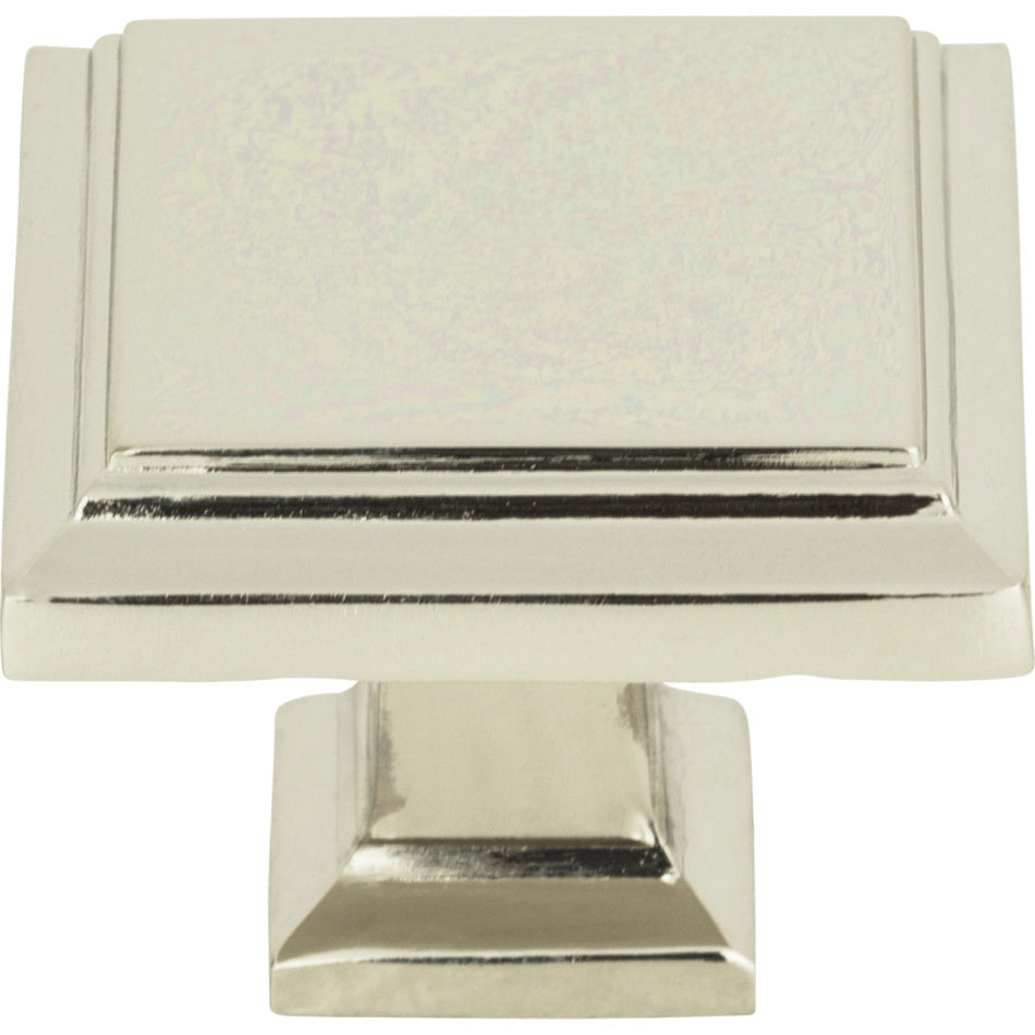 Atlas 289-PN: 1-1/4" Sutton Place Square Cabinet Knob - Polished Nickel