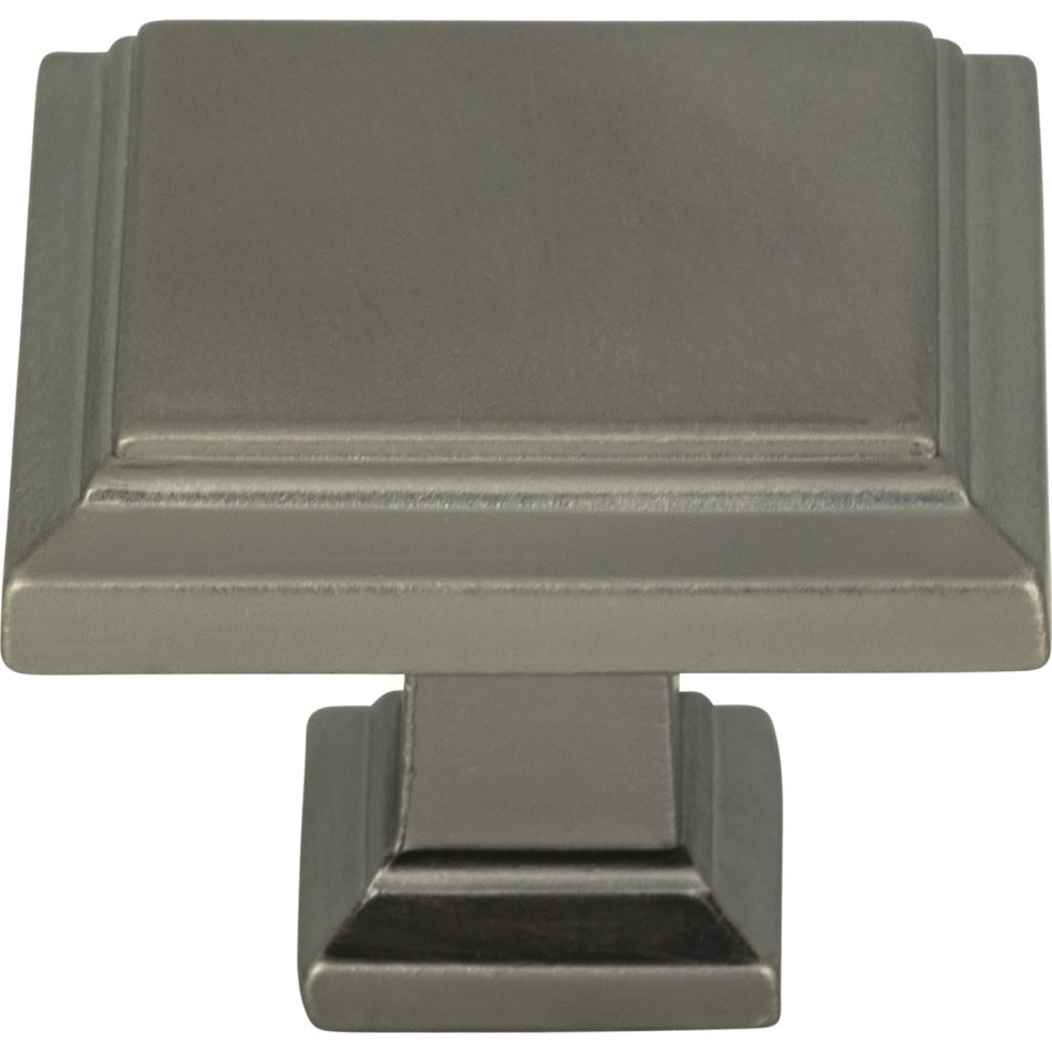 Atlas 289-SL: 1-1/4" Sutton Place Square Cabinet Knob - Slate