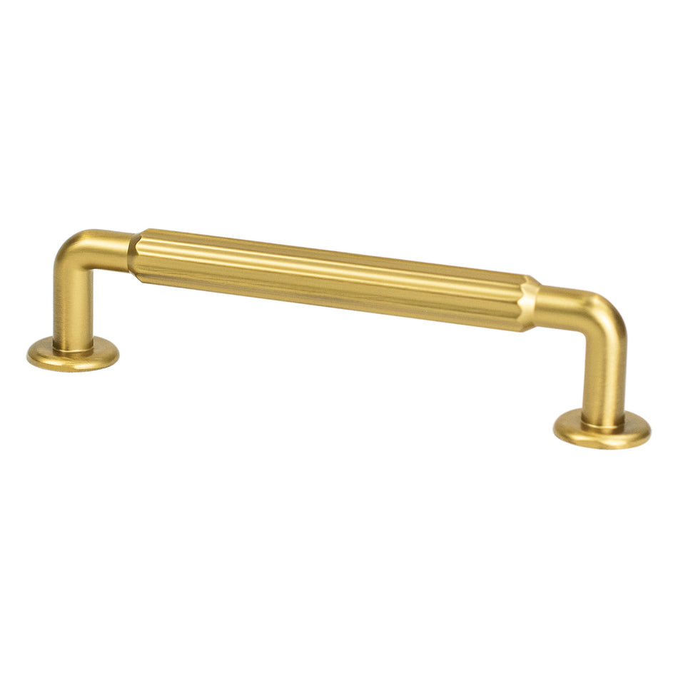 Berenson 2890-1MDB: 128mm cc Cannelee Cabinet Pull - Modern Brushed Gold