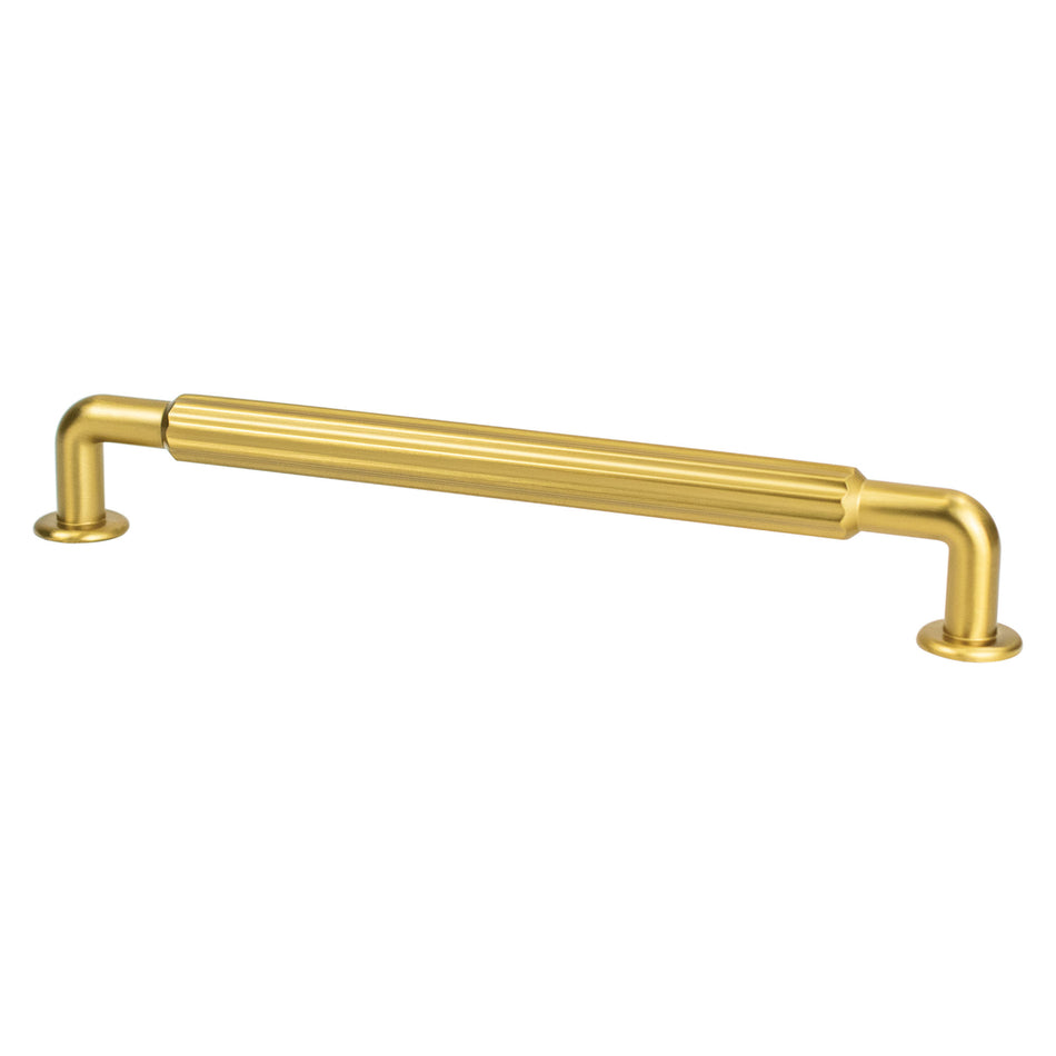 Berenson 2896-1MDB: 224mm cc Cannelee Cabinet Pull - Modern Brushed Gold
