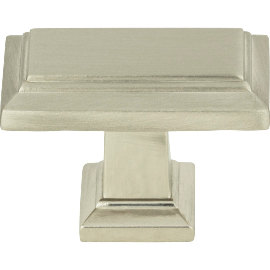 Atlas 290-BRN: 1-7/16" Sutton Place Rectangle Cabinet Knob - Brushed Nickel