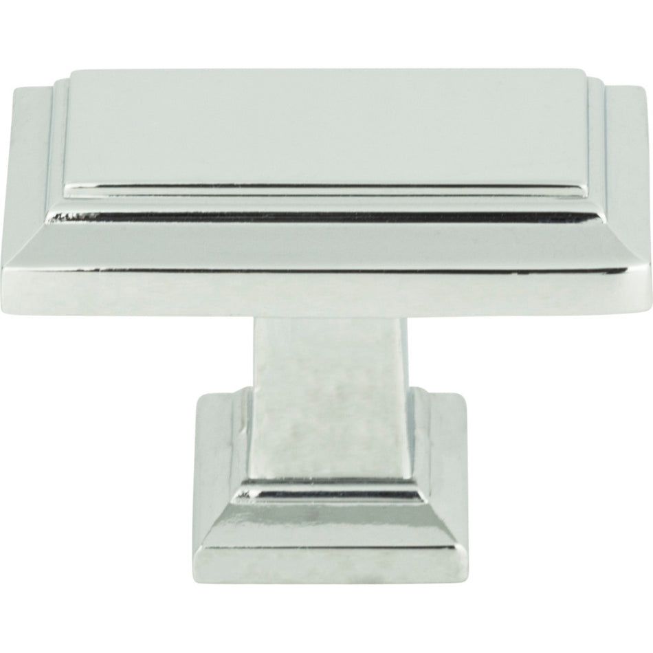 Atlas 290-CH: 1-7/16" Sutton Place Rectangle Cabinet Knob - Polished Chrome