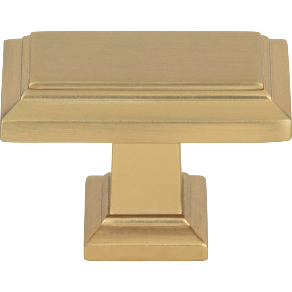 Atlas 290-CM: 1-7/16" Sutton Place Rectangle Cabinet Knob - Champagne