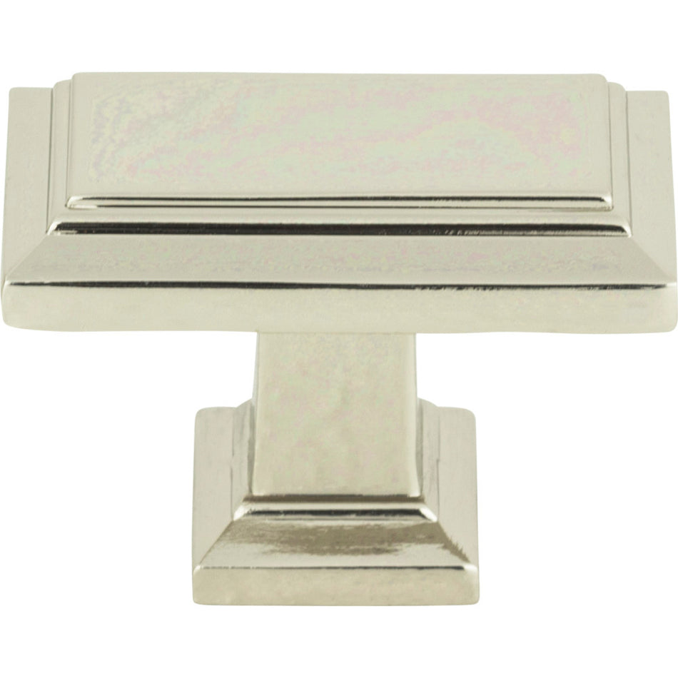 Atlas 290-PN: 1-7/16" Sutton Place Rectangle Cabinet Knob - Polished Nickel