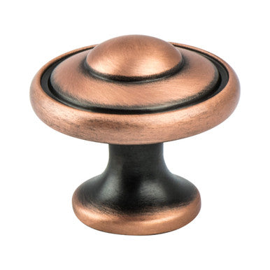Berenson 2923-1BAC: 1-3/16" Euro Traditions Cabinet Knob - Brushed Antique Copper