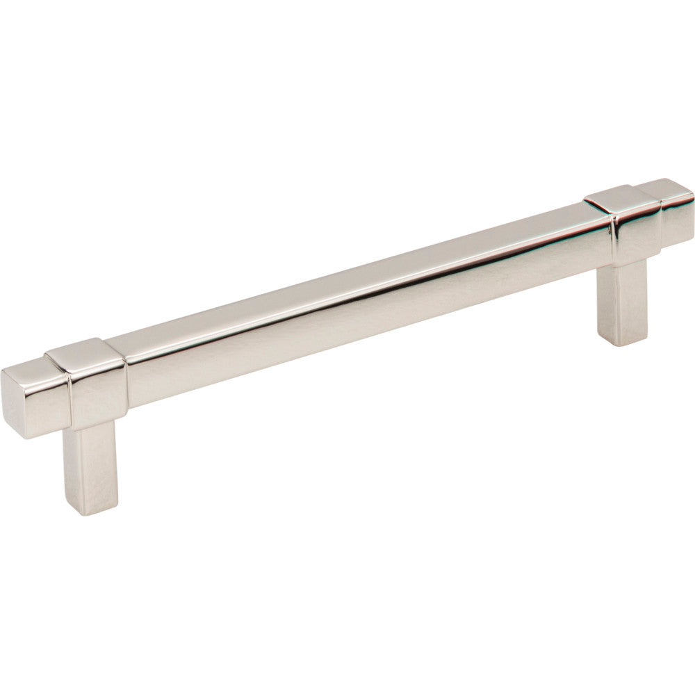 Jeffrey Alexander 293-128NI: 128mm cc Zane Bit Pull Cabinet Pull - Polished Nickel