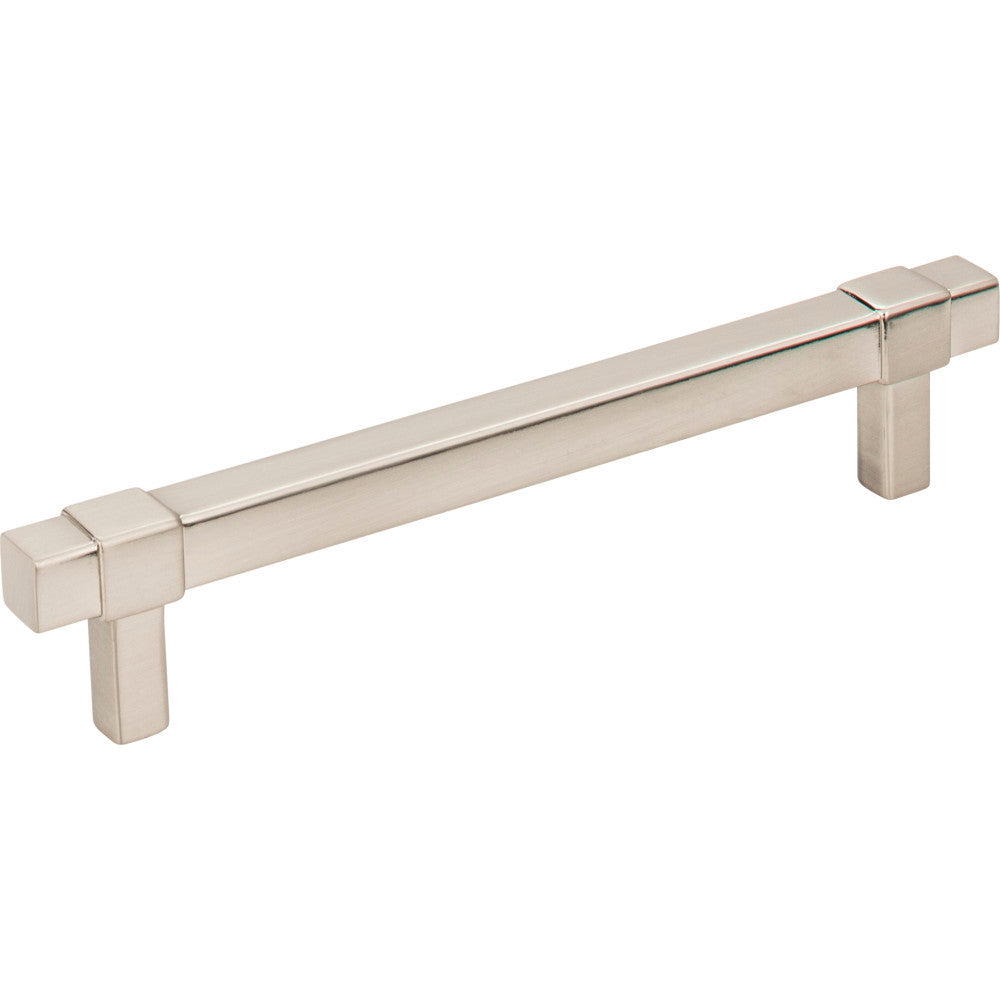 Jeffrey Alexander 293-128SN: 128mm cc Zane Bit Pull Cabinet Pull - Satin Nickel