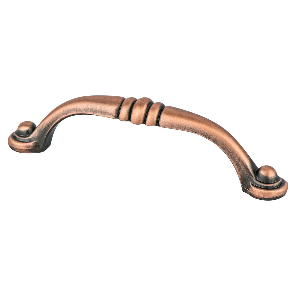 Berenson 2933-1BAC: 96mm cc Euro Traditions Cabinet Pull - Brushed Antique Copper