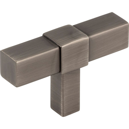 Jeffrey Alexander 293T-BNBDL: 2" Zane T-Bar Cabinet Knob - Brushed Pewter