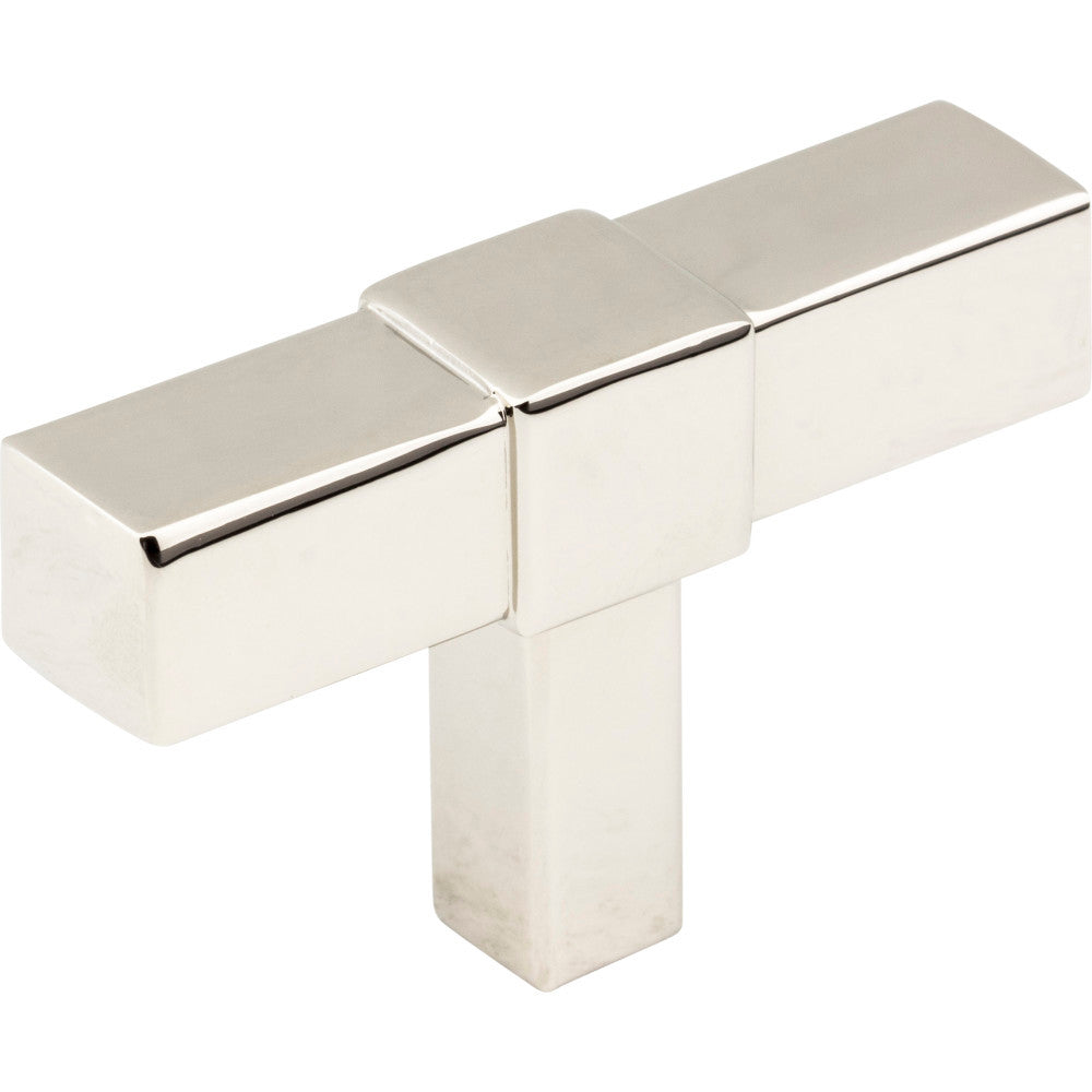 Jeffrey Alexander 293T-NI: 2" Zane T-Bar Cabinet Knob - Polished Nickel
