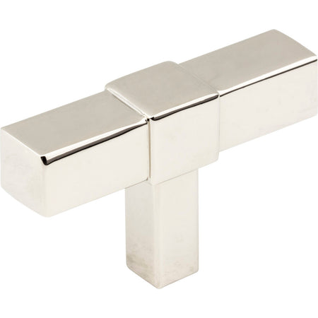 Jeffrey Alexander 293T-NI: 2" Zane T-Bar Cabinet Knob - Polished Nickel