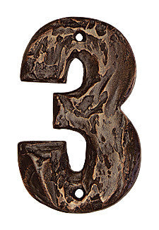 Hawk Hill RN3BI: 4-3/4" Rustic Numeral 3 - Black Iron