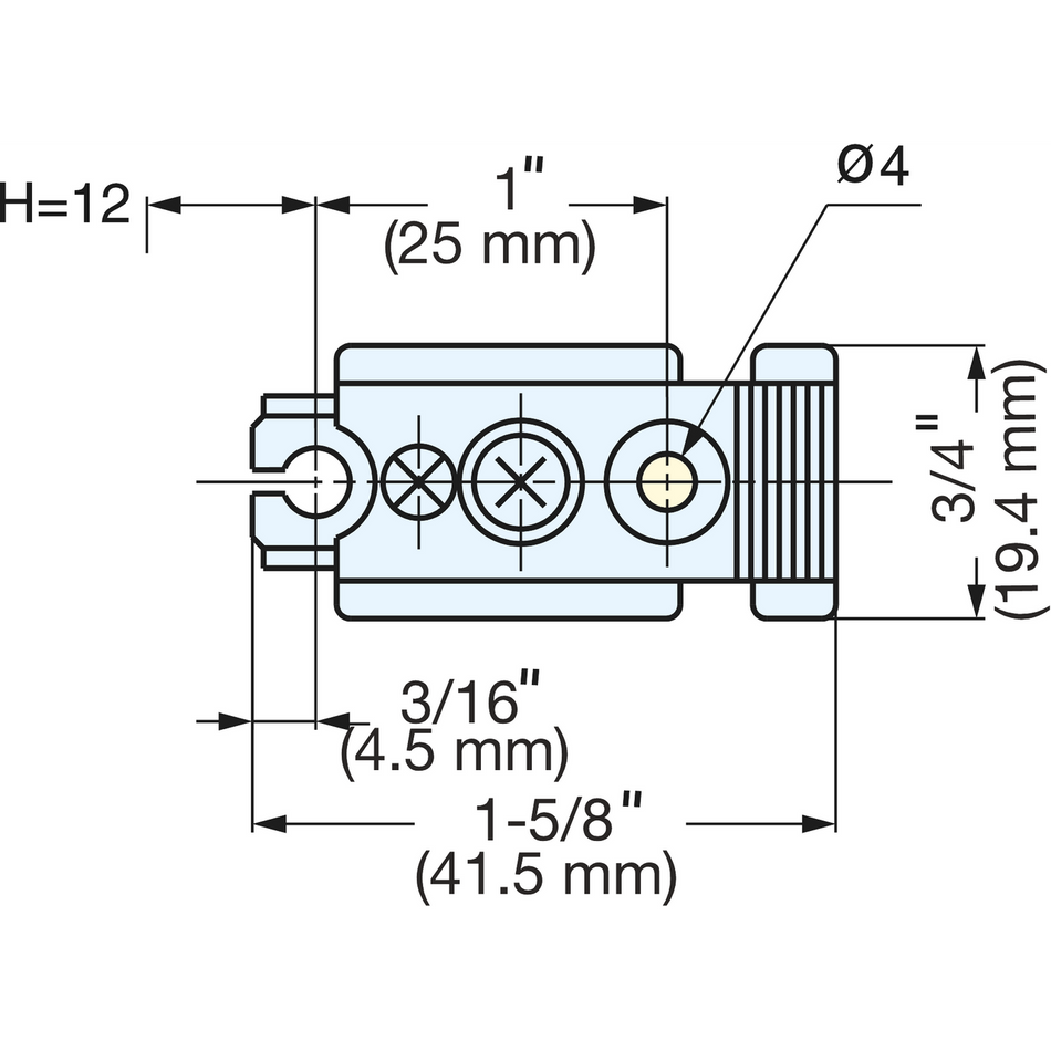 Sugatsune 304B-P3A: Standard Mounting Plate for 304B Series Hinge - Polished Stainless Steel