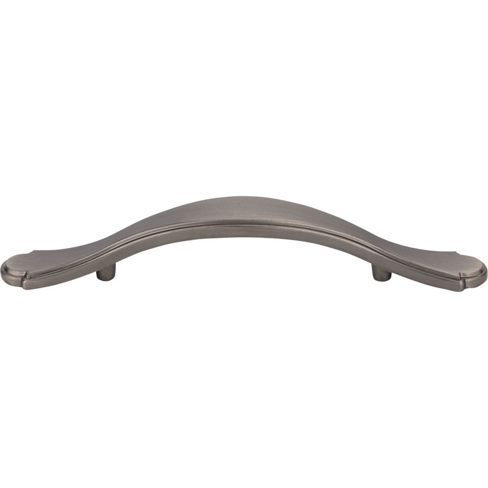 Elements 3108BNBDL: 3" cc Gatsby Arch Cabinet Pull - Brushed Pewter