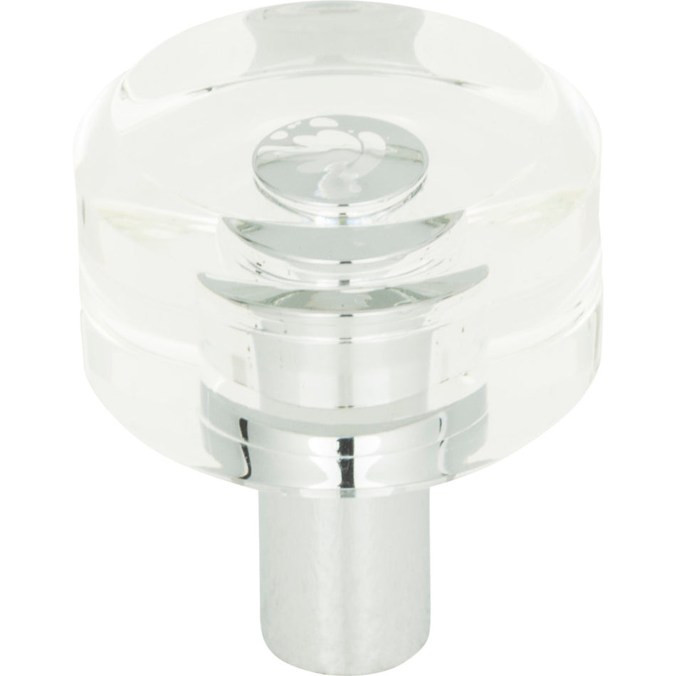 Atlas 3146-CH: 1-3/16" Optimism Round Cabinet Knob - Clear Lucite/Polished Chrome