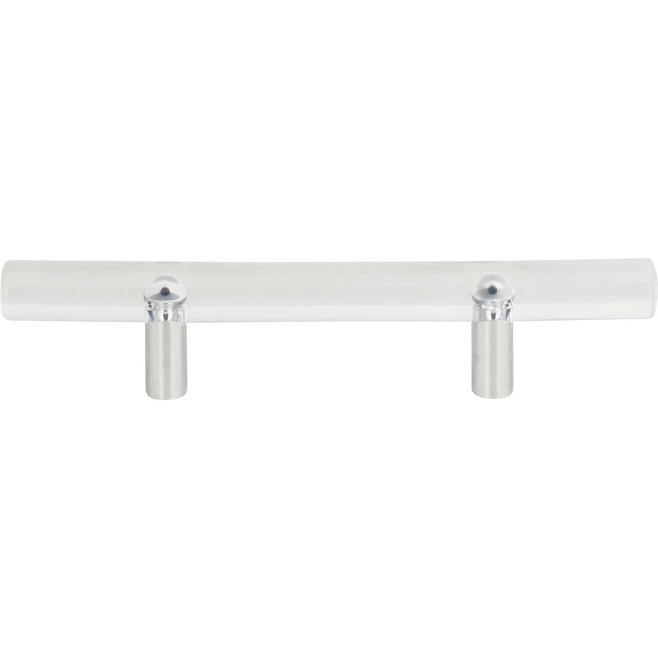 Atlas 3147-CH: 3" cc Optimism Rail Cabinet Pull - Clear Lucite/Polished Chrome
