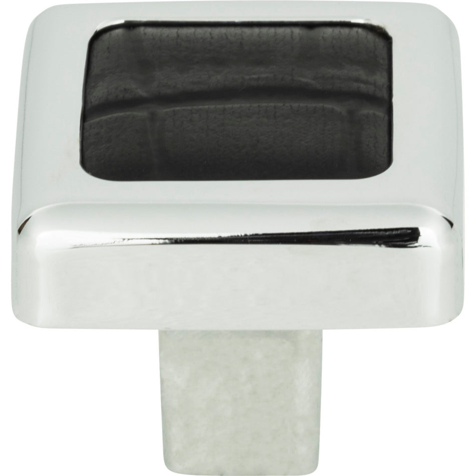 Atlas 3149-CROC: 1-1/4" Paradigm Square Knob - Black Croc/Polished Chrome