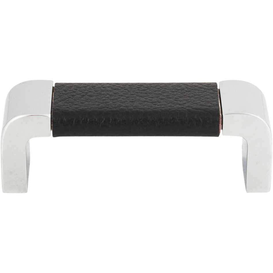 Atlas 3150-BL: 3" cc Paradigm Cabinet Pull - Black Leather/Polished Chrome