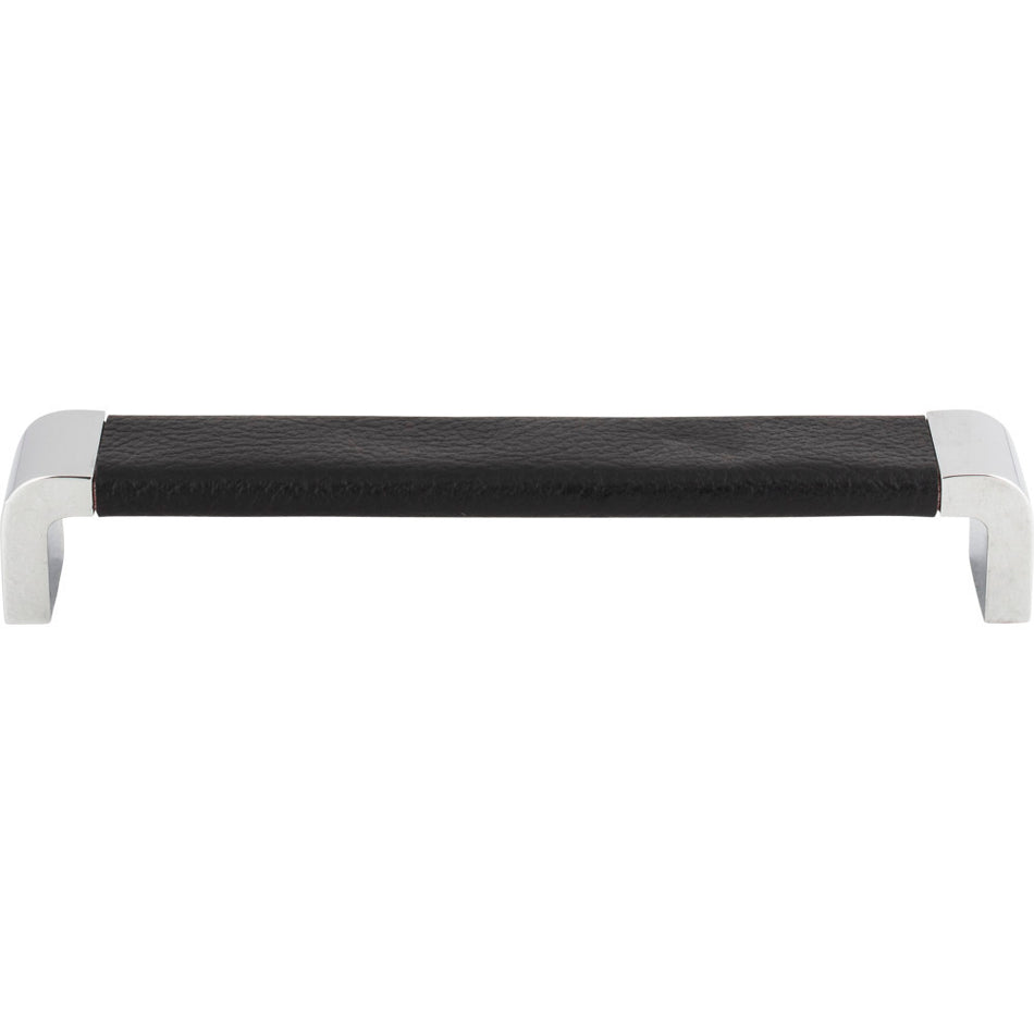 Atlas 3151-BL: 6-5/16" cc Paradigm Cabinet Pull - Black Leather/Polished Chrome