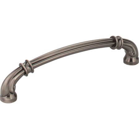 Jeffrey Alexander 317-128BNBDL: 128mm cc Lafayette D-Handle Cabinet Pull - Brushed Pewter
