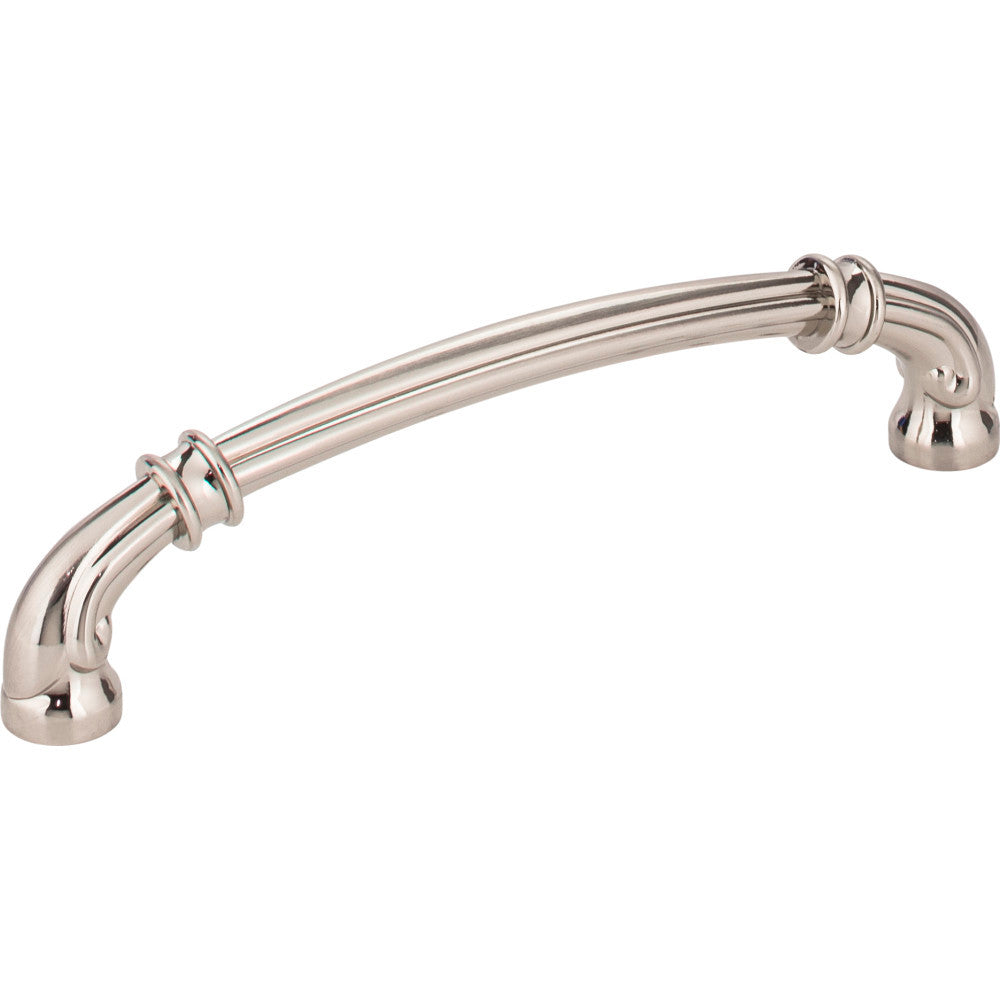 Jeffrey Alexander 317-128SN: 128mm cc Lafayette D-Handle Cabinet Pull - Satin Nickel