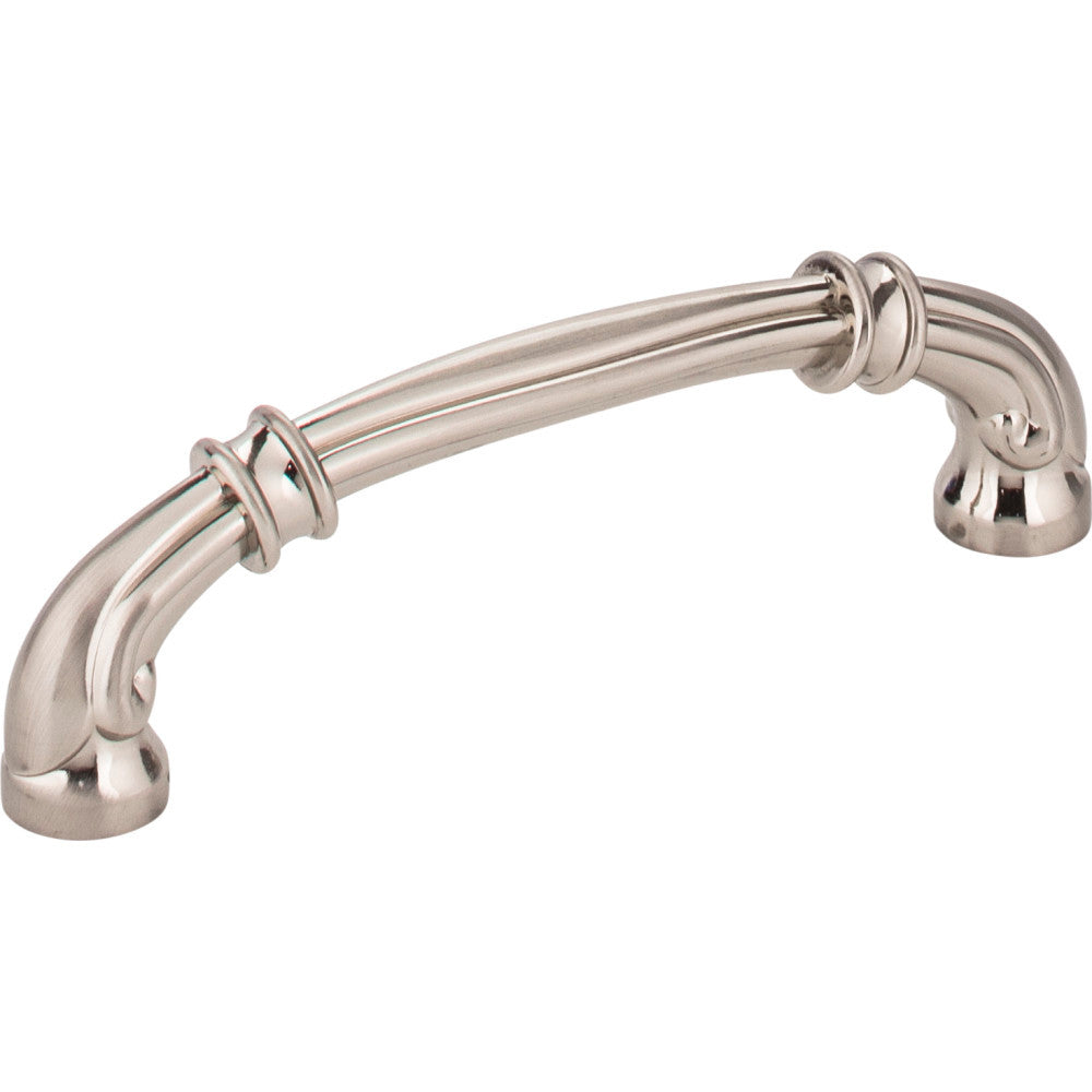 Jeffrey Alexander 317-96SN: 96mm cc Lafayette D-Handle Cabinet Pull - Satin Nickel