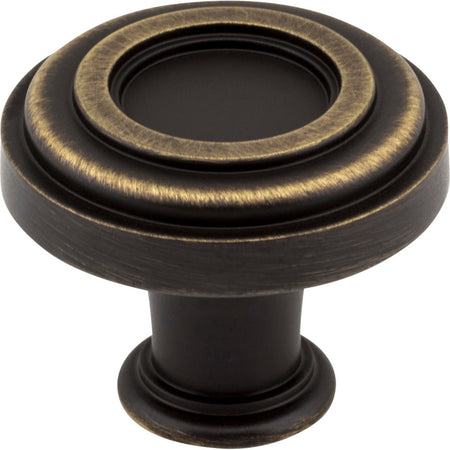 Jeffrey Alexander 317ABSB: 1-3/8" Lafayette Round Cabinet Knob - Antique Brushed Satin Brass