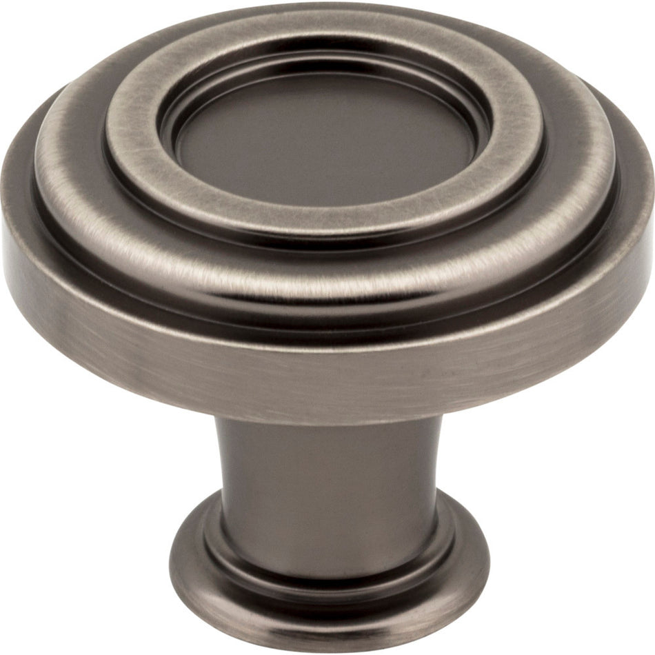Jeffrey Alexander 317BNBDL: 1-3/8" Lafayette Round Cabinet Knob - Brushed Pewter