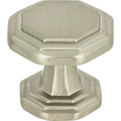 Atlas 319-BRN: 1-1/4" Dickinson Octagon Cabinet Knob - Brushed Nickel