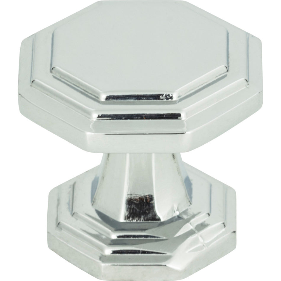 Atlas 319-CH: 1-1/4" Dickinson Octagon Cabinet Knob - Polished Chrome