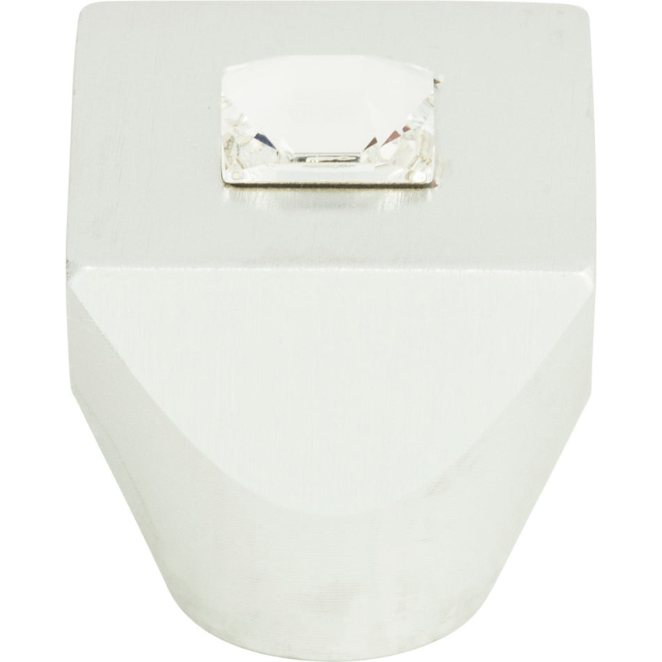 Atlas 3195-MC: 1" Crystal Square Cabinet Knob - Matte Chrome