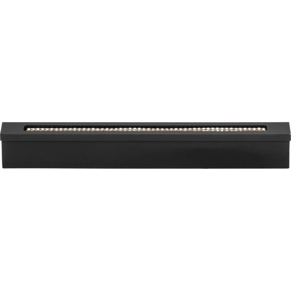 Atlas 3201-BL: 3-3/4" cc Crystal Inset Thin Bar Cabinet Pull - Matte Black
