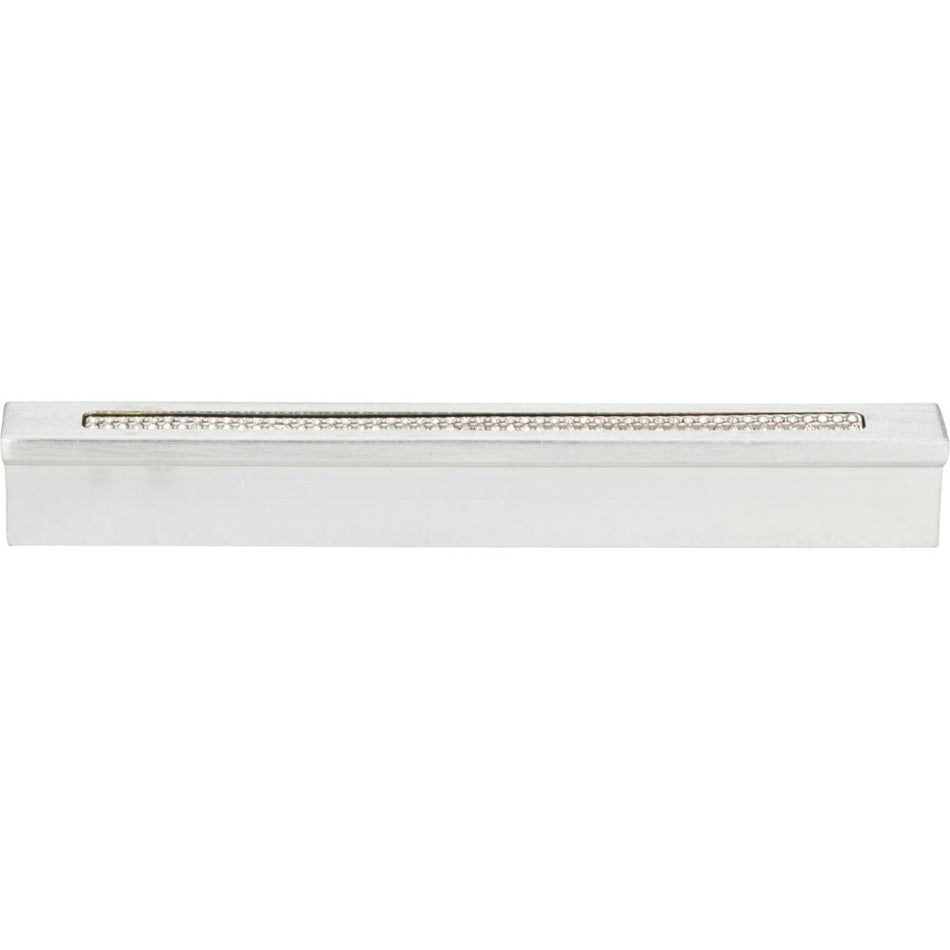 Atlas 3201-MC: 3-3/4" cc Crystal Inset Thin Bar Cabinet Pull - Matte Chrome