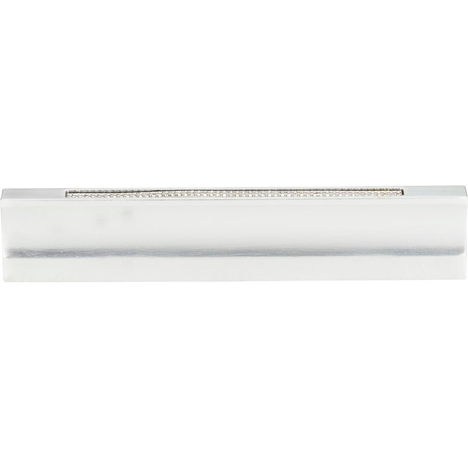 Atlas 3202-MC: 5-1/16" cc Crystal Inset Thin Bar Cabinet Pull - Matte Chrome