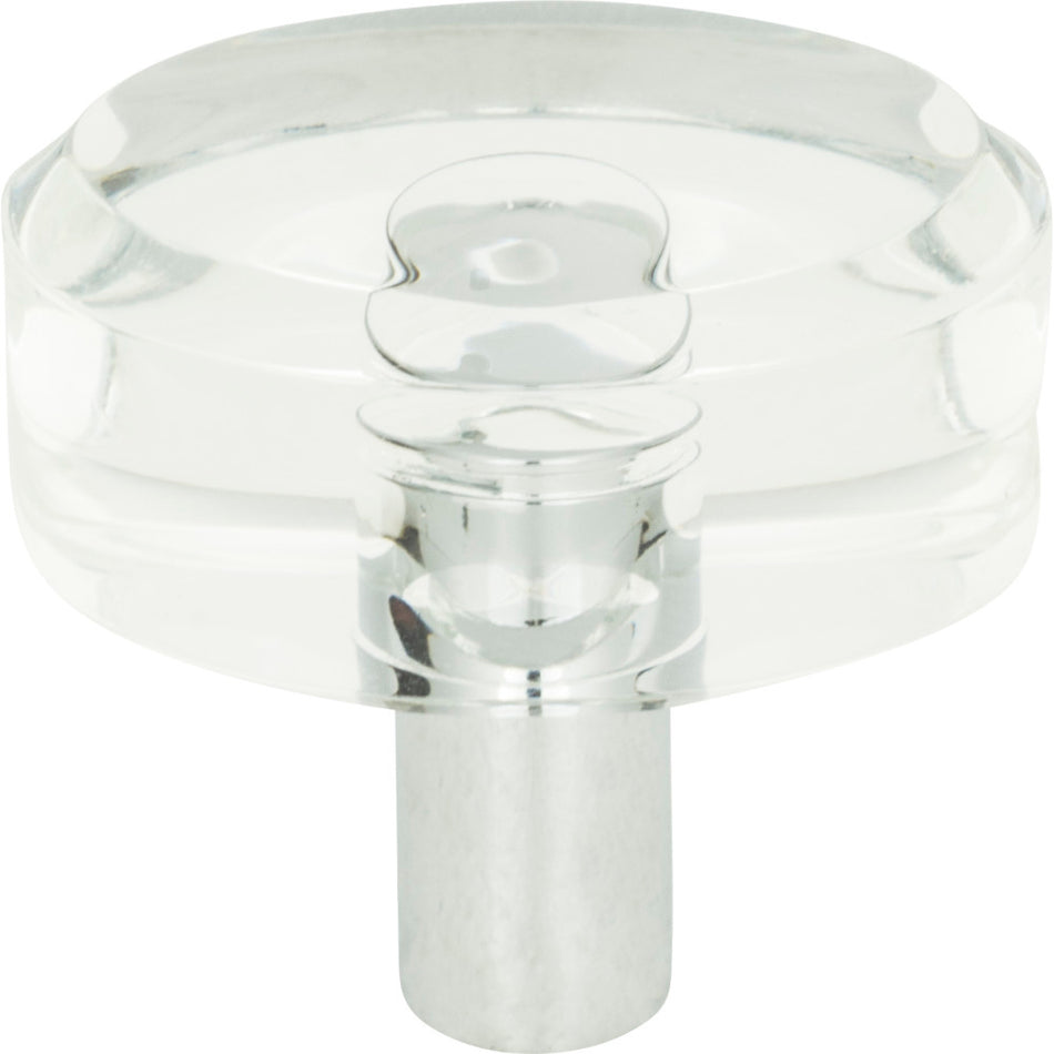 Atlas 3230-CH: 1/2" Optimism Oval Cabinet Knob - Clear Lucite/Polished Chrome
