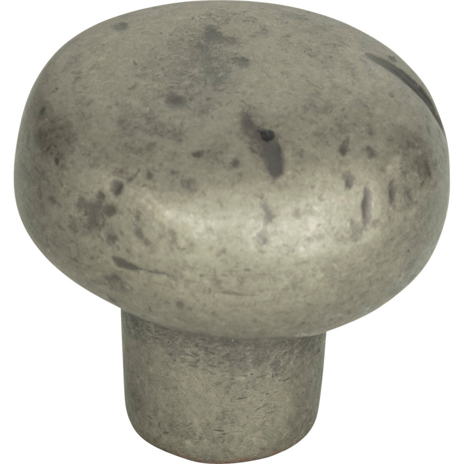 Atlas 331-P: 1-3/8" Distressed Round Cabinet Knob - Pewter