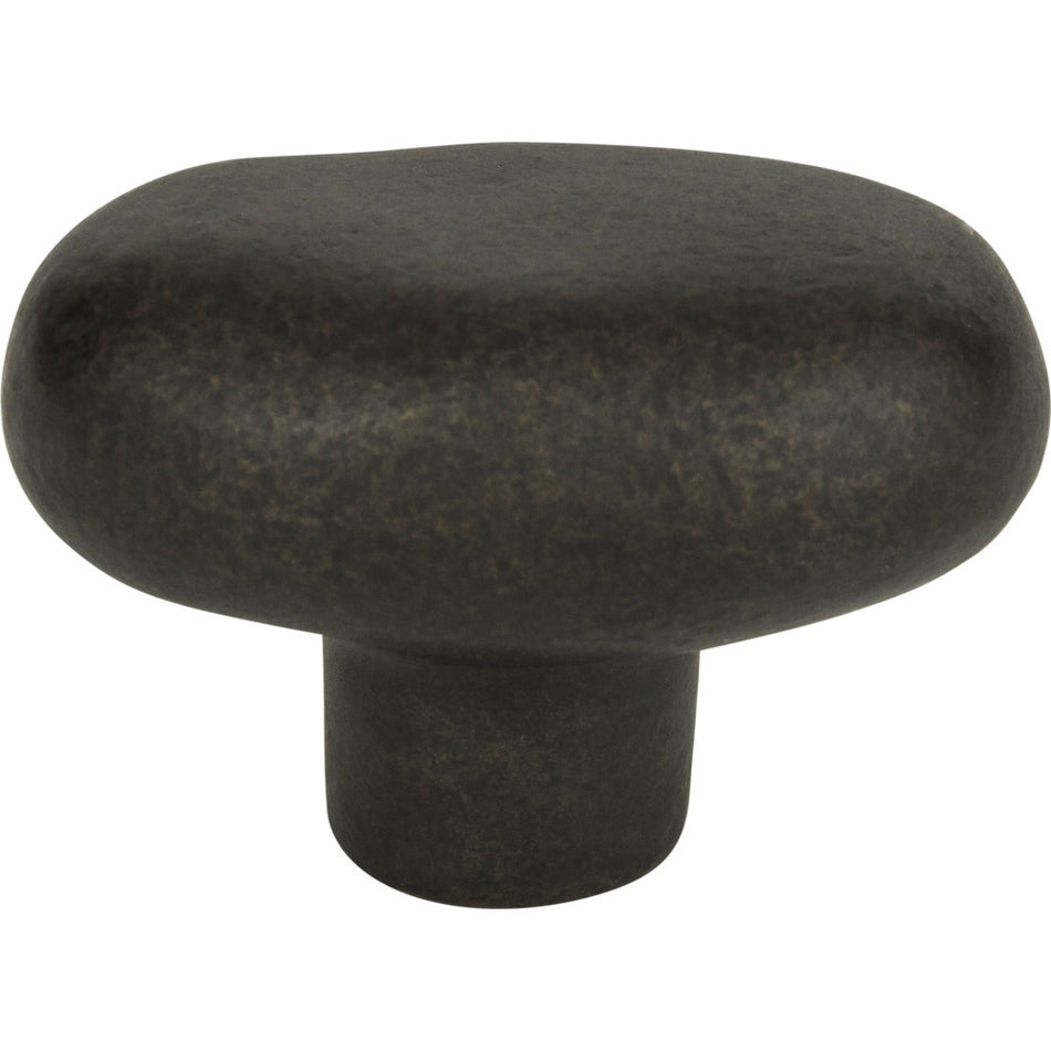 Atlas 332-ORB: 1-11/16" Distressed Oval Cabinet Knob - Oil Rubbed Bronze