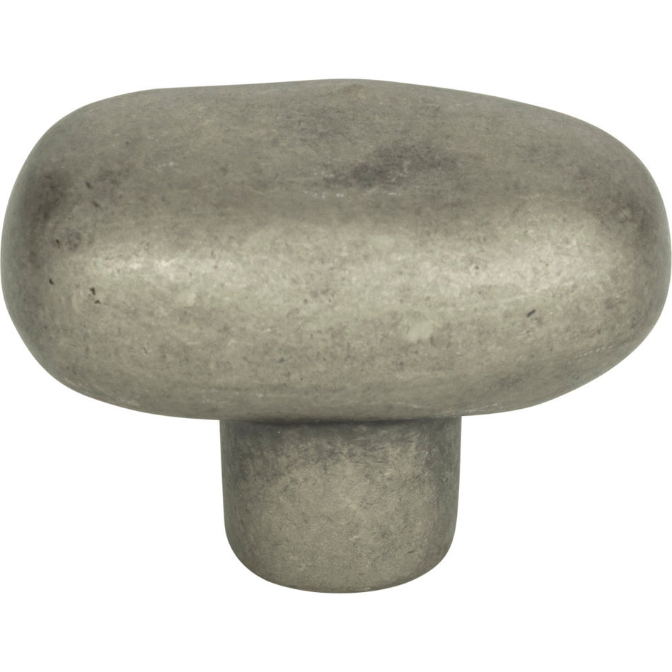 Atlas 332-P: 1-11/16" Distressed Oval Cabinet Knob - Pewter