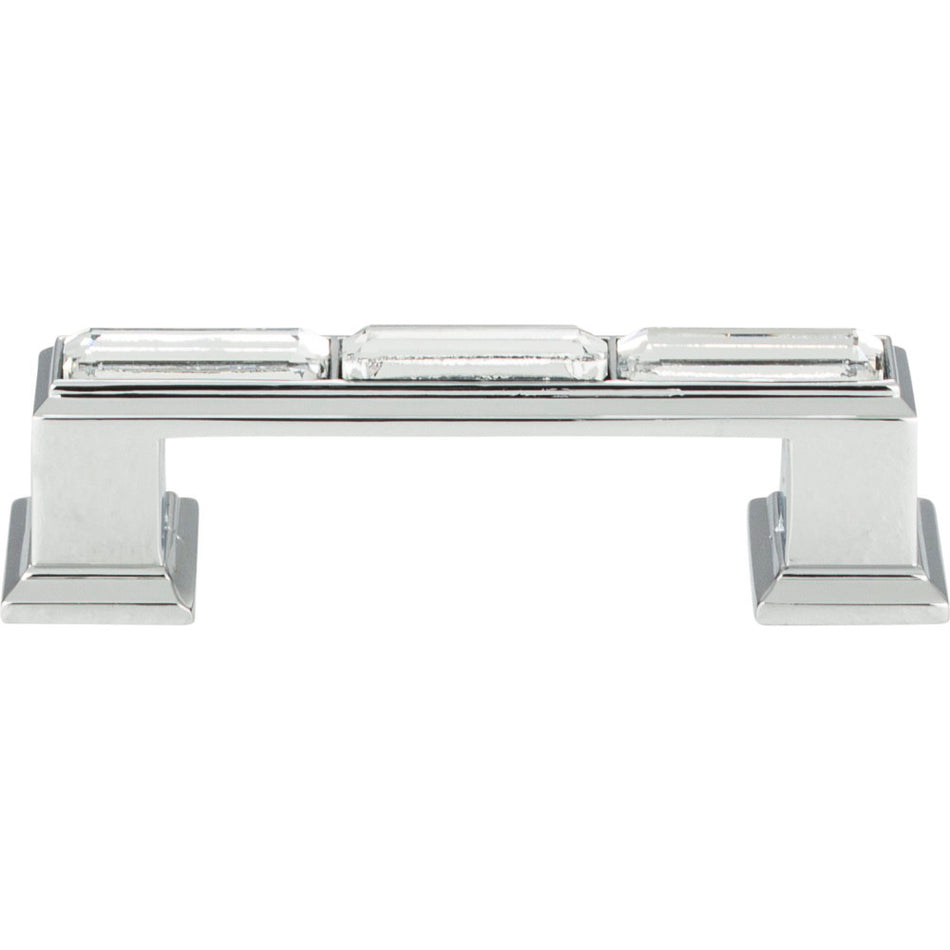 Atlas 341-CH: 3" cc Legacy Crystal Cabinet Pull - Polished Chrome