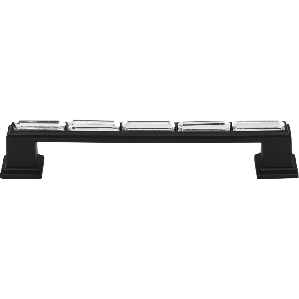 Atlas 342-BL: 5-1/16" cc Legacy Crystal Cabinet Pull - Matte Black