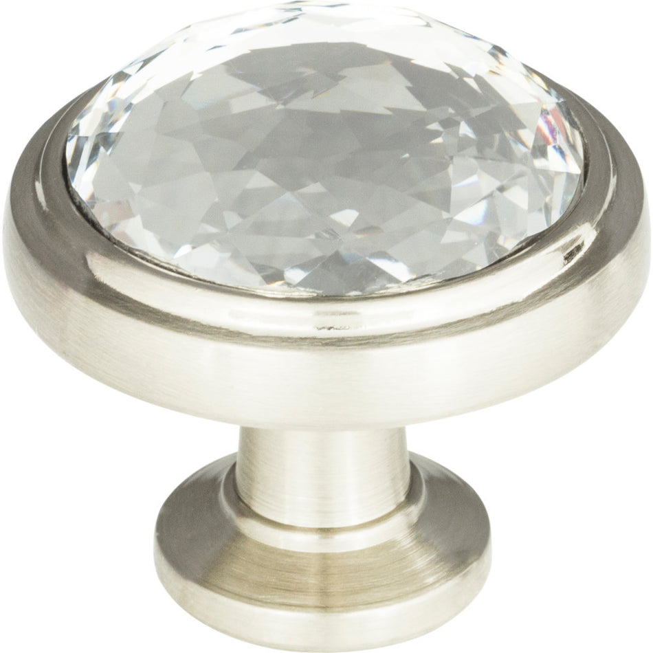 Atlas 343-BRN: 1-5/16" Legacy Crystal Round Cabinet Knob - Brushed Nickel