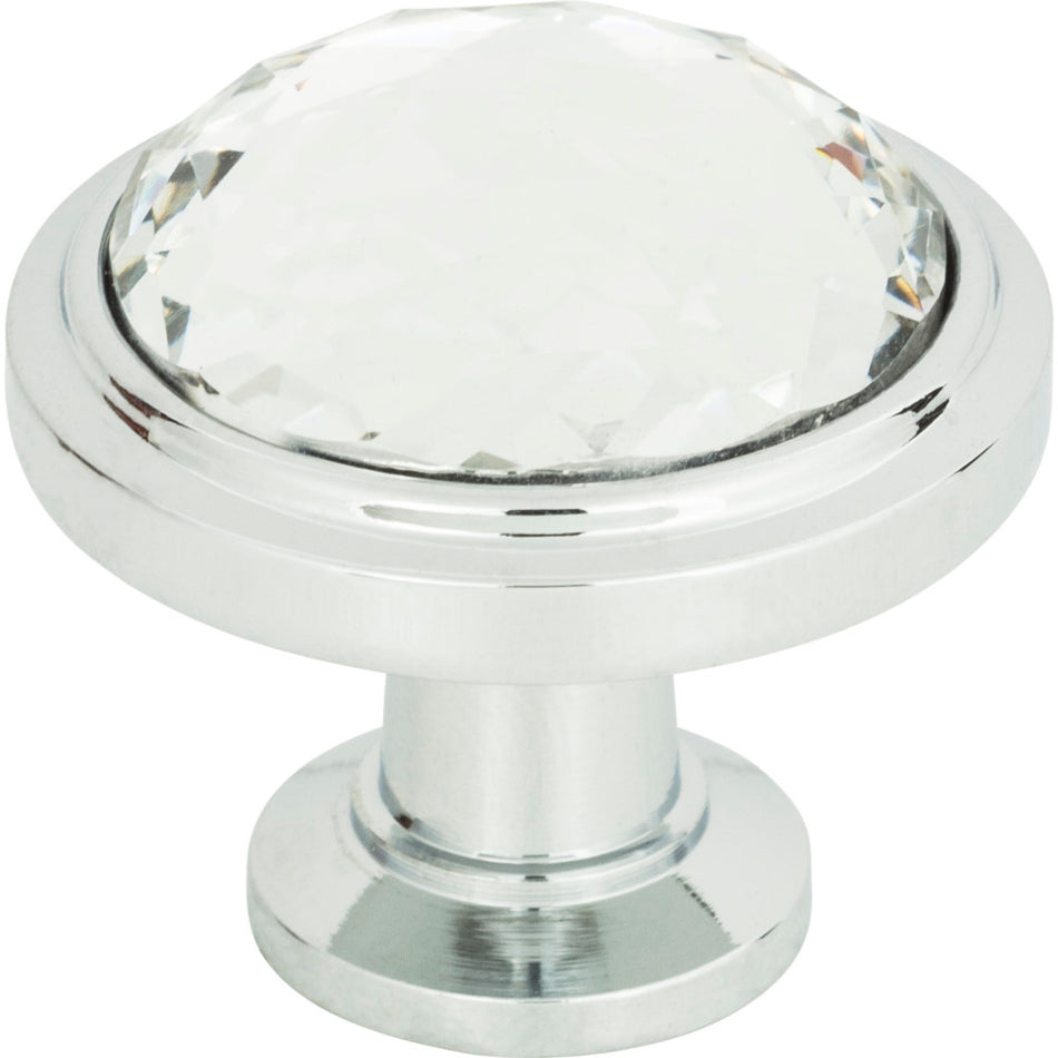 Atlas 343-CH: 1-5/16" Legacy Crystal Round Cabinet Knob - Polished Chrome