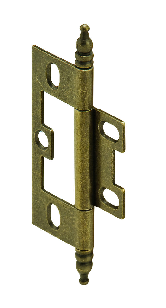 Hafele 351.95.170: Non-Mortise Butt Cabinet Hinge w/Minaret Finial - Antique Brass