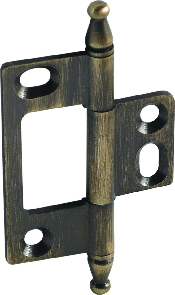 Hafele 351.95.180: Non-Mortise Butt Cabinet Hinge w/Minaret Finial - Antique Brass