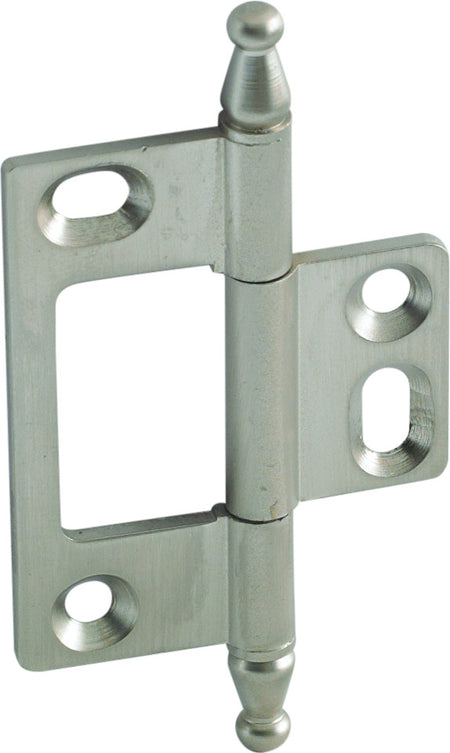 Hafele 351.95.680: Non-Mortise Butt Cabinet Hinge w/Minaret Finial - Brushed Nickel