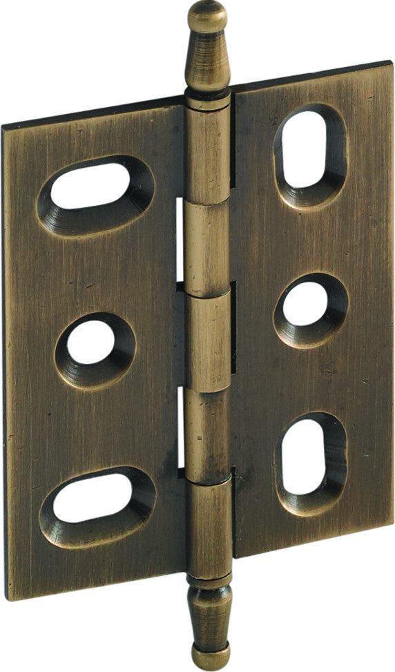 Hafele 354.17.100: Mortise Butt Cabinet Hinge w/Minaret Finial - Antique Brass