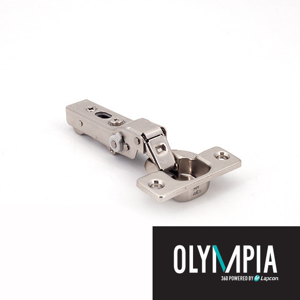 Sugatsune 360-D26-14T: 14mm Overlay Olympia Concealed Soft-Close Cabinet Hinge - Polished Nickel