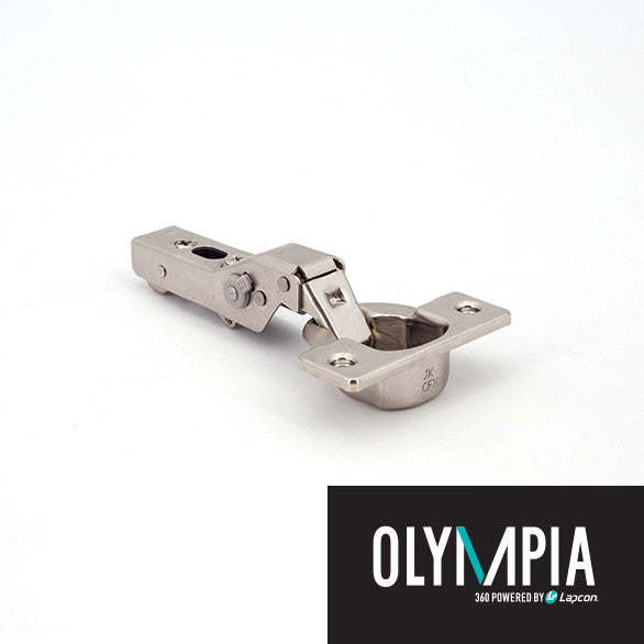 Sugatsune H360-D26-16T: 16mm Overlay Olympia Soft-Close Concealed Cabinet Hinge for Thick Door - Polished Nickel